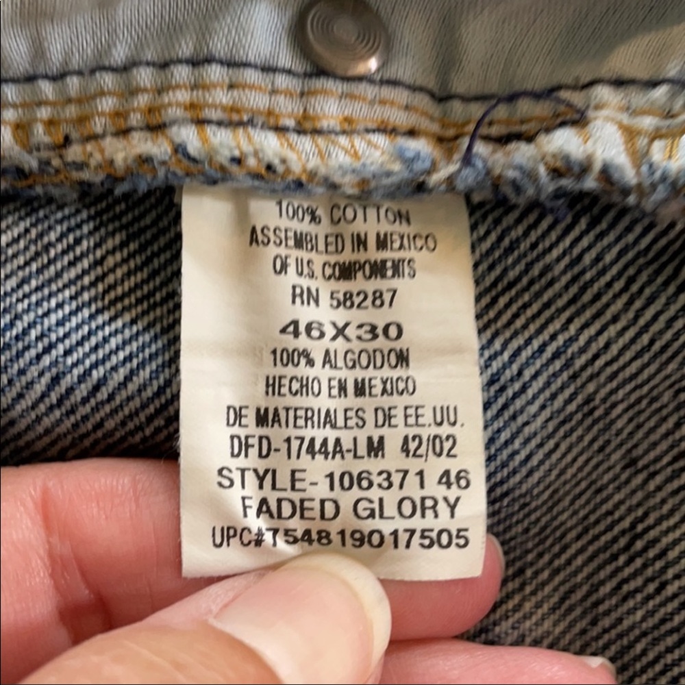 donated … Final Price 100% Cotton Big Mans Blue Denim Jeans 46x30 Work Jeans - Picture 10 of 11
